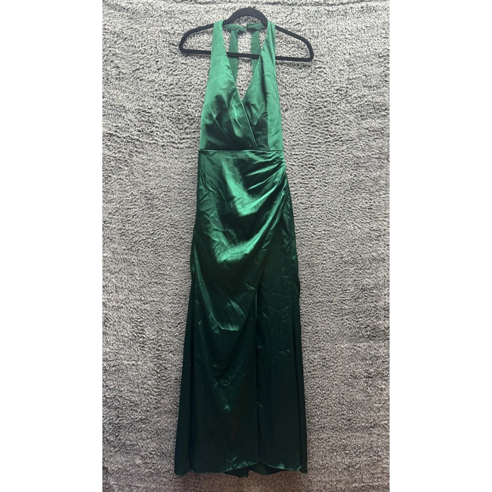 Galina Signature Satin Sleeveless Bridesmaid Dress Emerald Green Womens Size 4‎